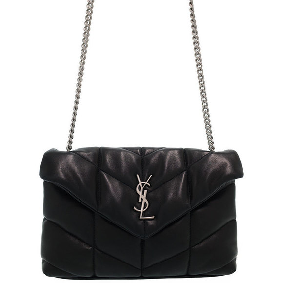 Saint Laurent Paris Lulu Puffer Bag Shoulder Bag Black